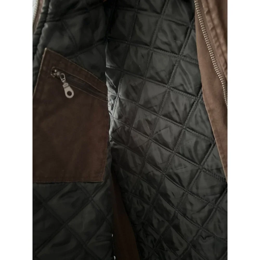 Craftsman Vintage Brown Work Vest Canvas Quilted With Zipper Close & Pockets XL - Picture 4 of 8